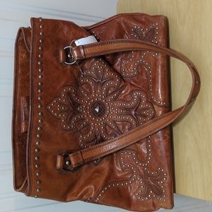 Leather Cripple Creek western tote bag or laptop bag, excellent condition.